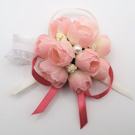 Bild von Blumen Armband mit Gummizug - pink
